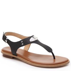 Authentic Michael Kors MK Plate Flat Thong Sandals (Size 8.5 M)